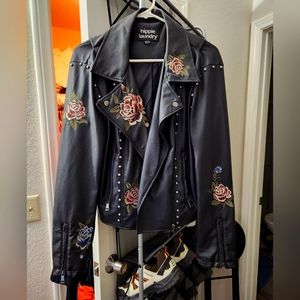 Hippie Laundry Black Rose embroidered jacket XL